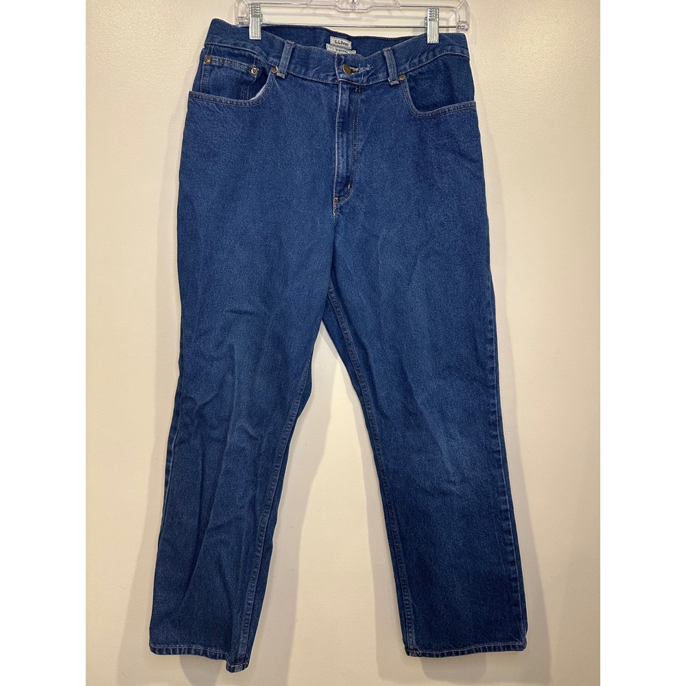 LL Bean Womens Jeans Original Fit 14 Denim Classic‎ Basic Straight Leg Staple